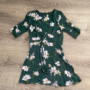 Green Floral Mini Dress